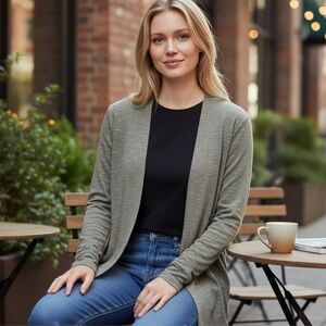 Primark space dye open cardigan sweater m